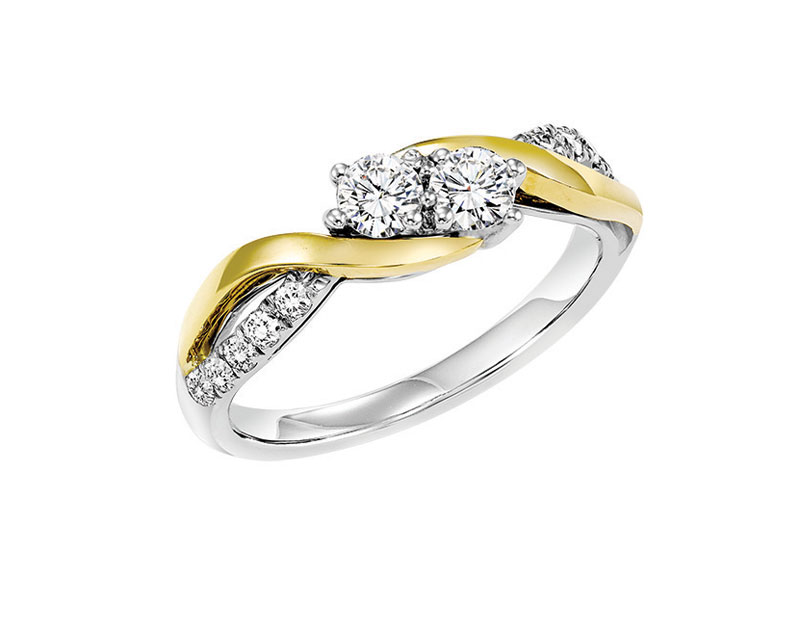 14kt Two Tone Twogether Diamond Ring with 1/2ctw